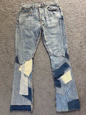 mnml B424 Patch Flare B Fit Denim Jeans -Men's Sz. 31 -Patchwork Flare Leg -VGUC